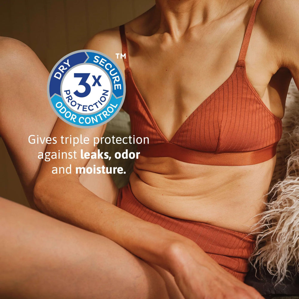 TENA Sensitive Care Ultra Thin Long pad odor protection feature illustration