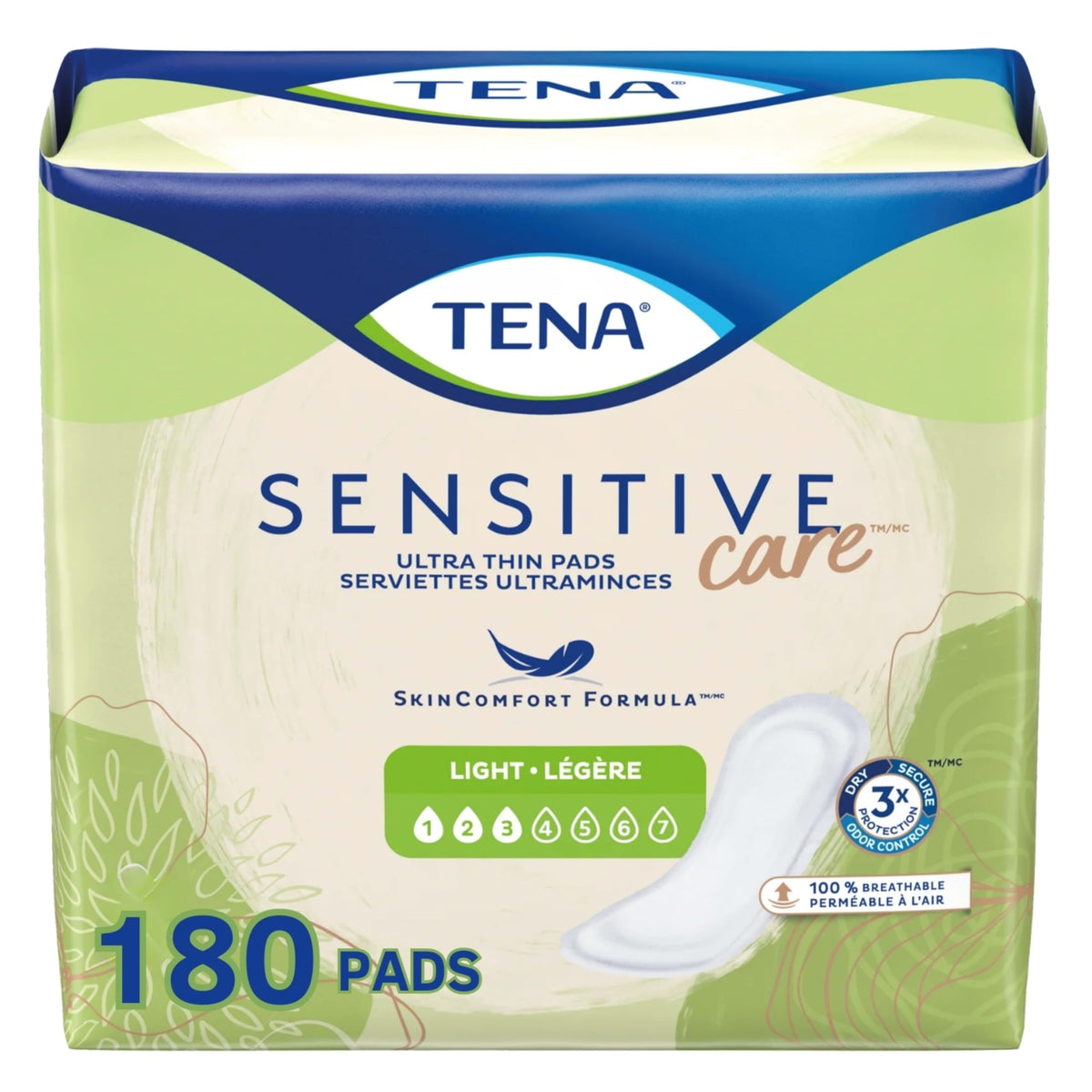 TENA Sensitive Care Ultra Thin pad pack for discreet daily protection.