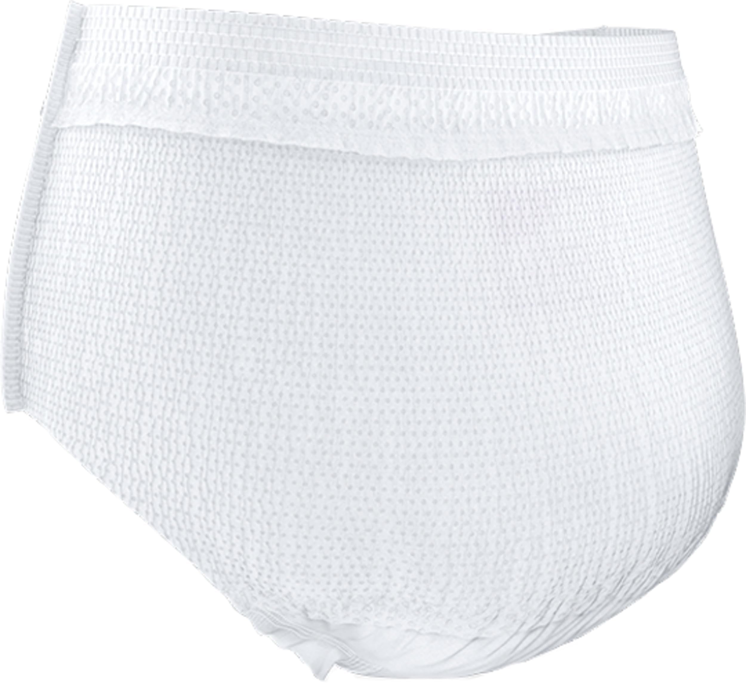 Body-hugging fabric of TENA Super Plus underwear stays in place during movement.