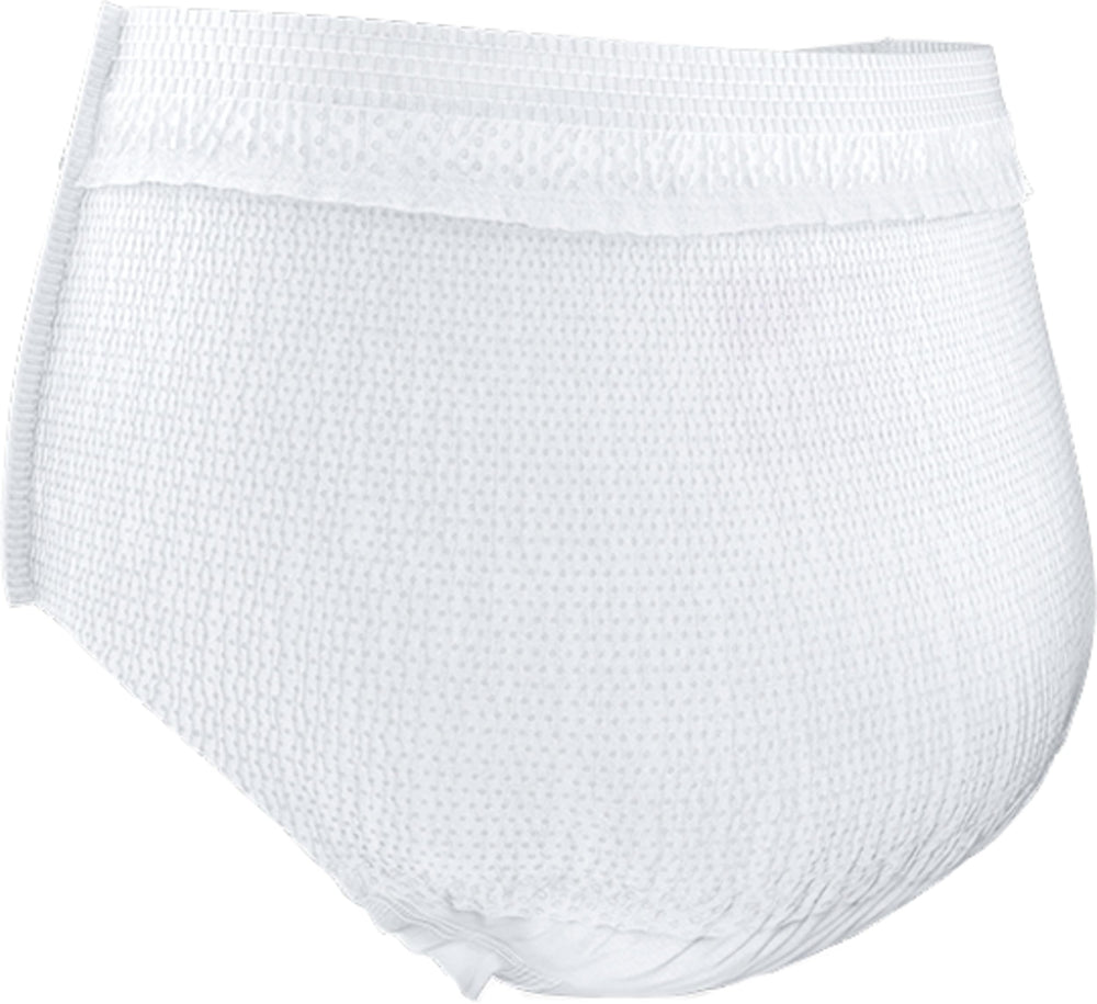 Body-hugging fabric of TENA Super Plus underwear stays in place during movement.