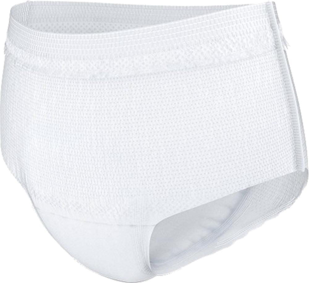 Packaging and size options for TENA Super Plus underwear (Small/Medium).