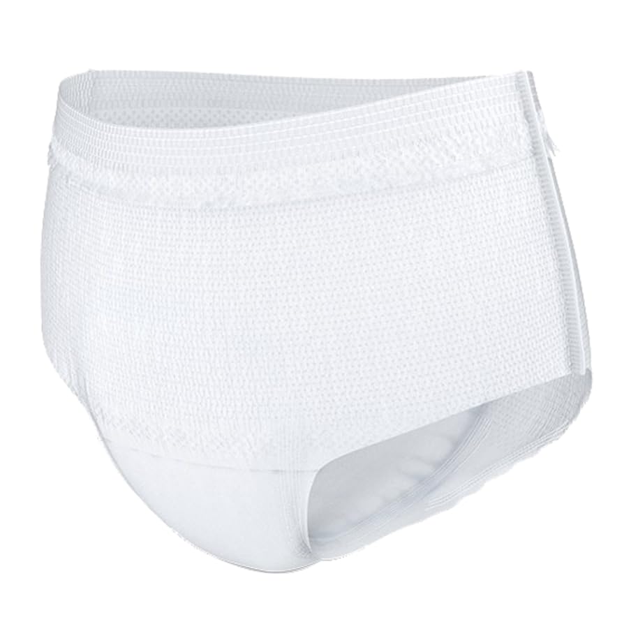 Closeup of soft waistband on TENA Super Plus underwear for everyday comfort.