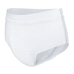 Closeup of soft waistband on TENA Super Plus underwear for everyday comfort.