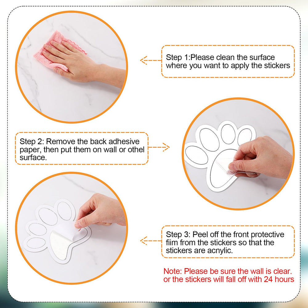 Tenare 3-inch paw mirror decal fits tight spaces without crowding.