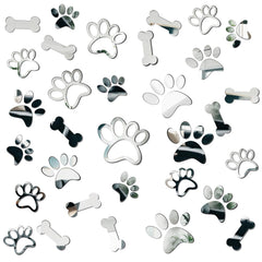 Tenare paw mirror decal in 6-inch size adds reflective charm to living room.