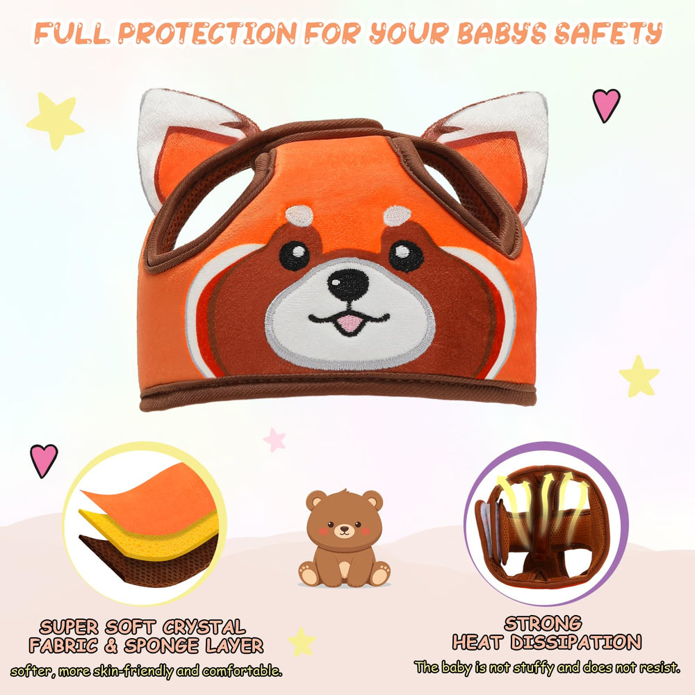 Tendccy Bear head protector bear shape detail shows a playful design to engage toddlers.