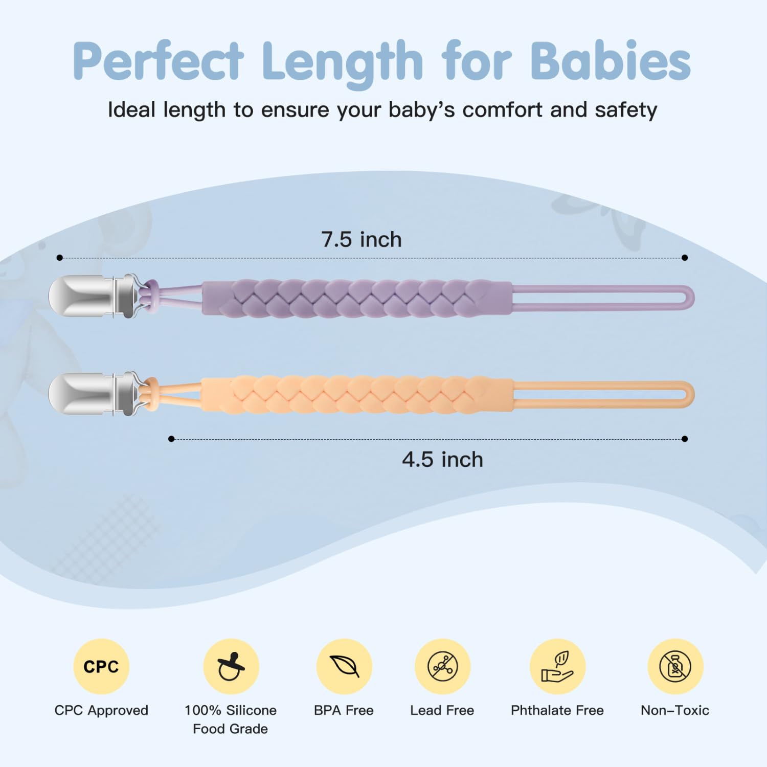 Tender Babe pacifier clip universal fit for most pacifiers