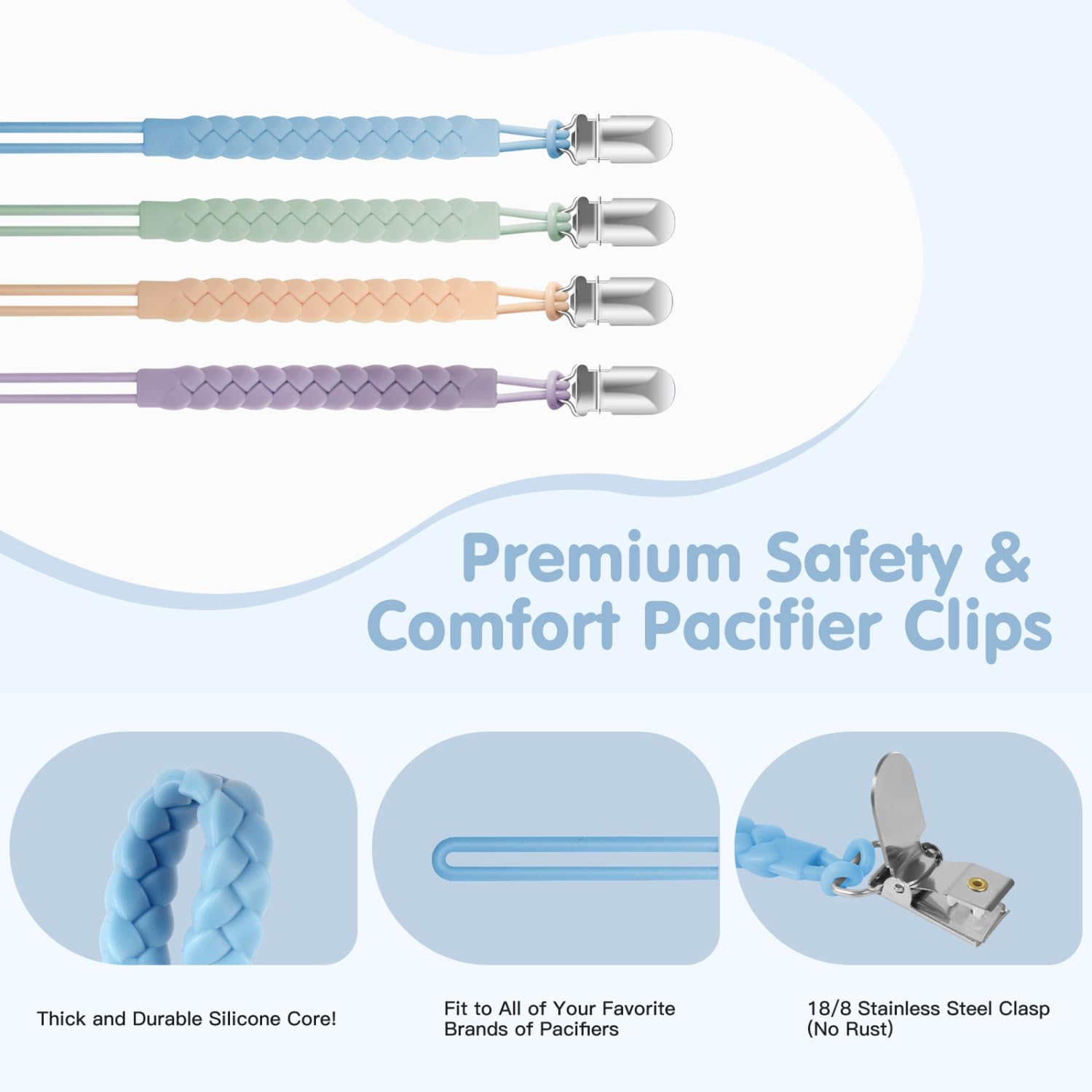 Sturdy Tender Babe clip with plastic teeth grips fabric securely