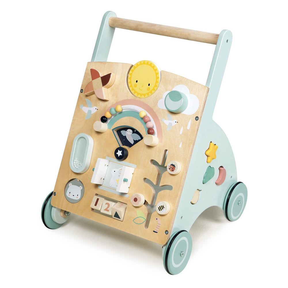 Tender Leaf Toys Sunshine Baby Activity Walker side view showing sturdy frame for first steps