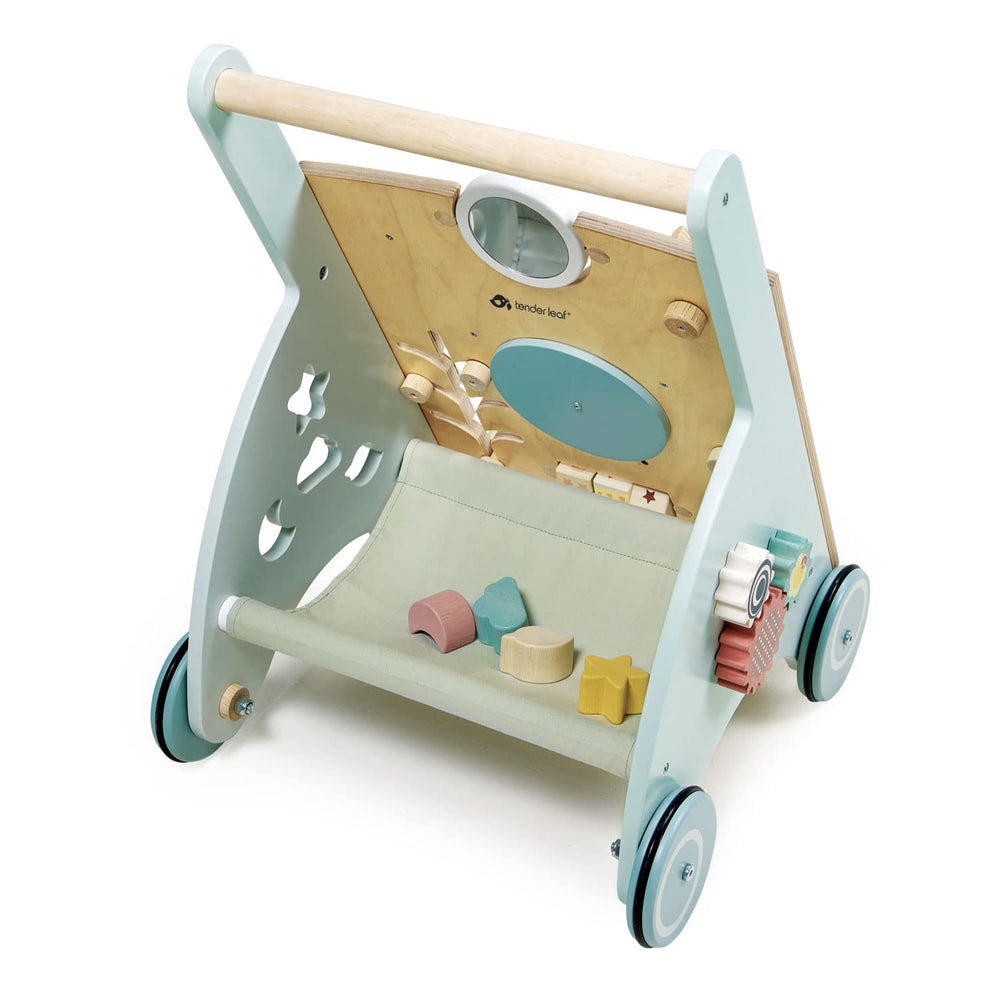 Tender Leaf Toys Sunshine Baby Activity Walker sun mirror closeup for sensory exploration
