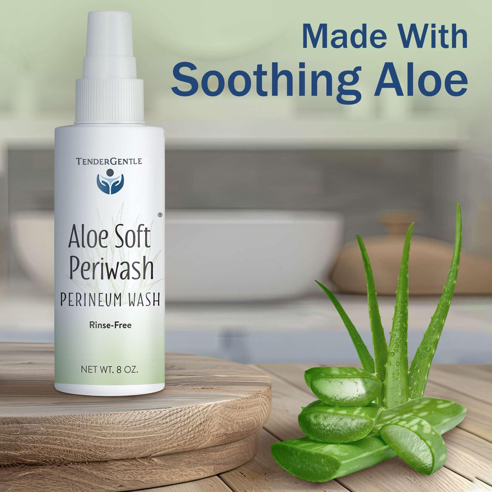 TenderGentle Aloe Soft Perineal Spray package back highlighting ingredients.