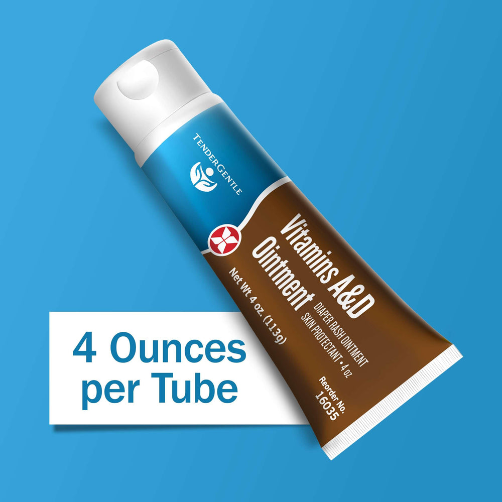 TenderGentle Vitamin A&D Ointment 4-pack on display for family use