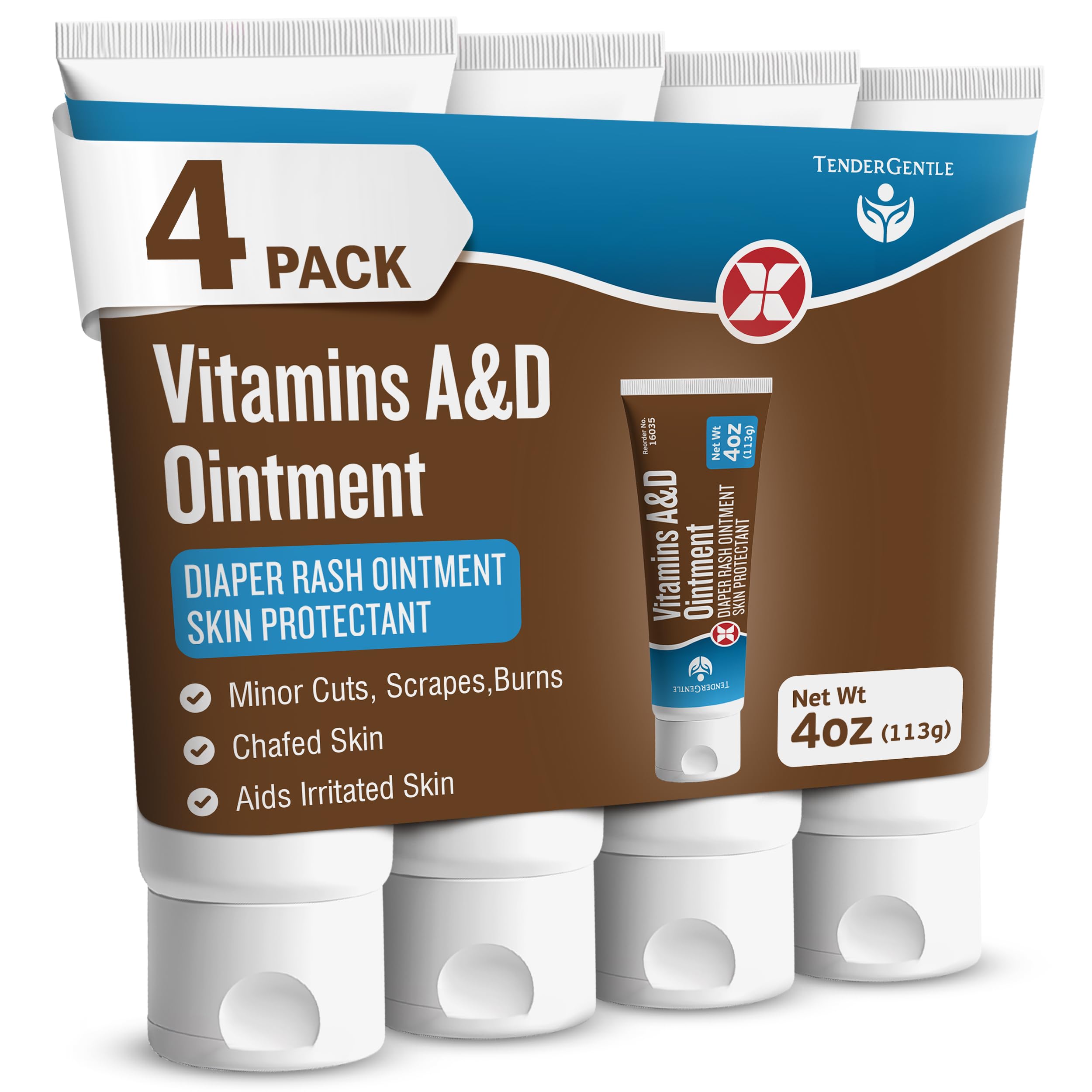 TenderGentle Vitamin A&D Ointment tube in focus for versatile skin protection and care