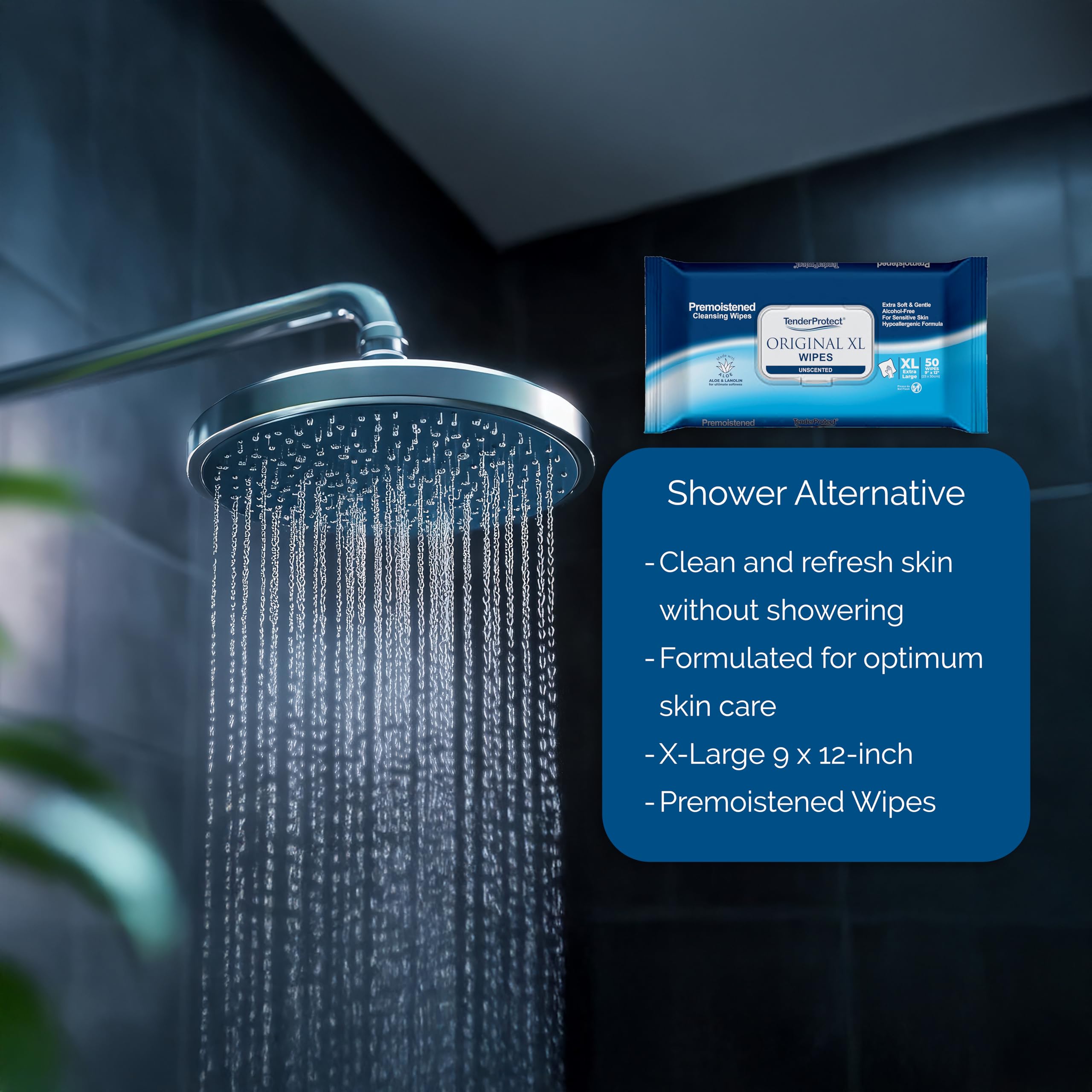 TenderProtect extra-large wipes provide thorough cleaning coverage for larger surfaces.