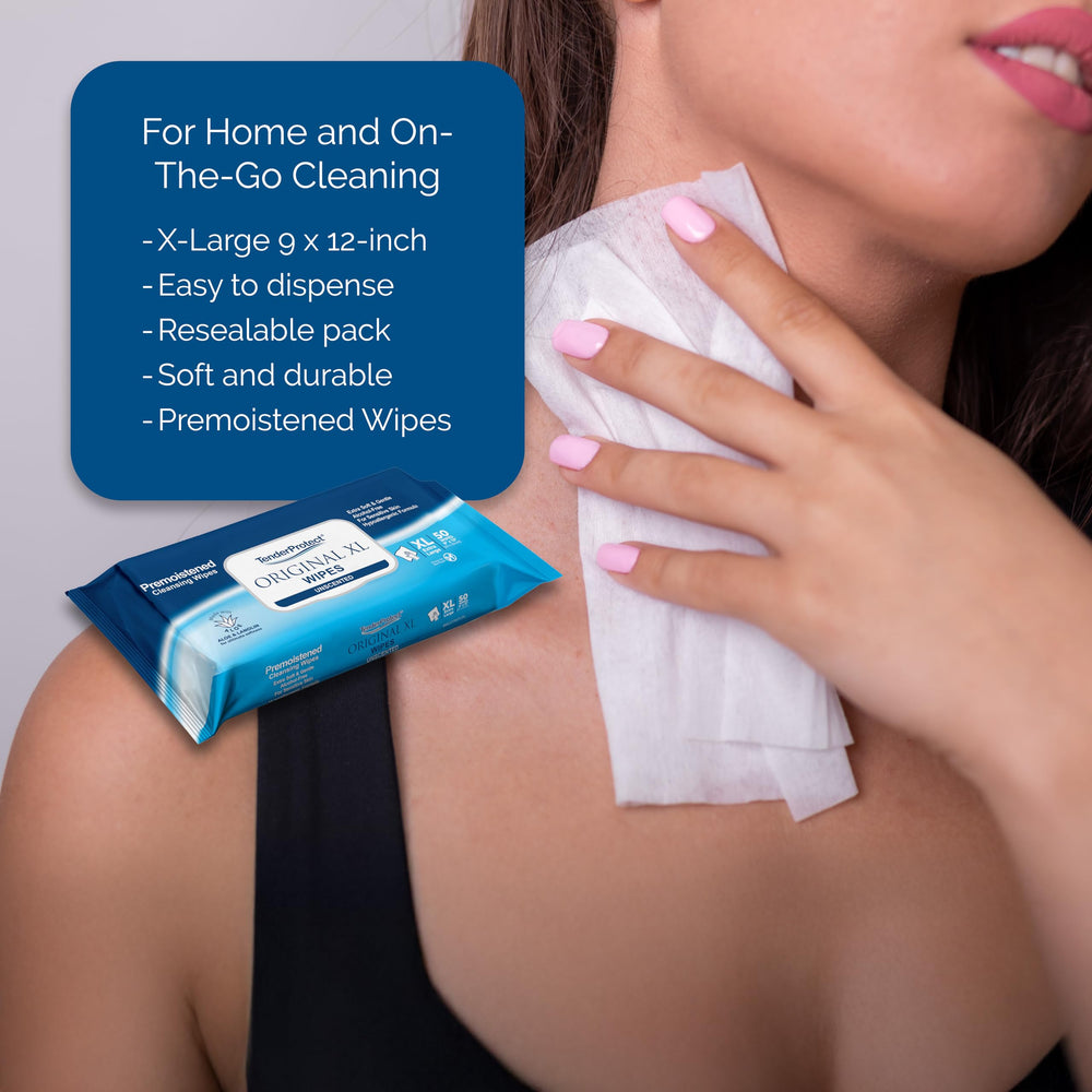 TenderProtect Flip-top packaging keeps wipes moist and accessible with one hand.