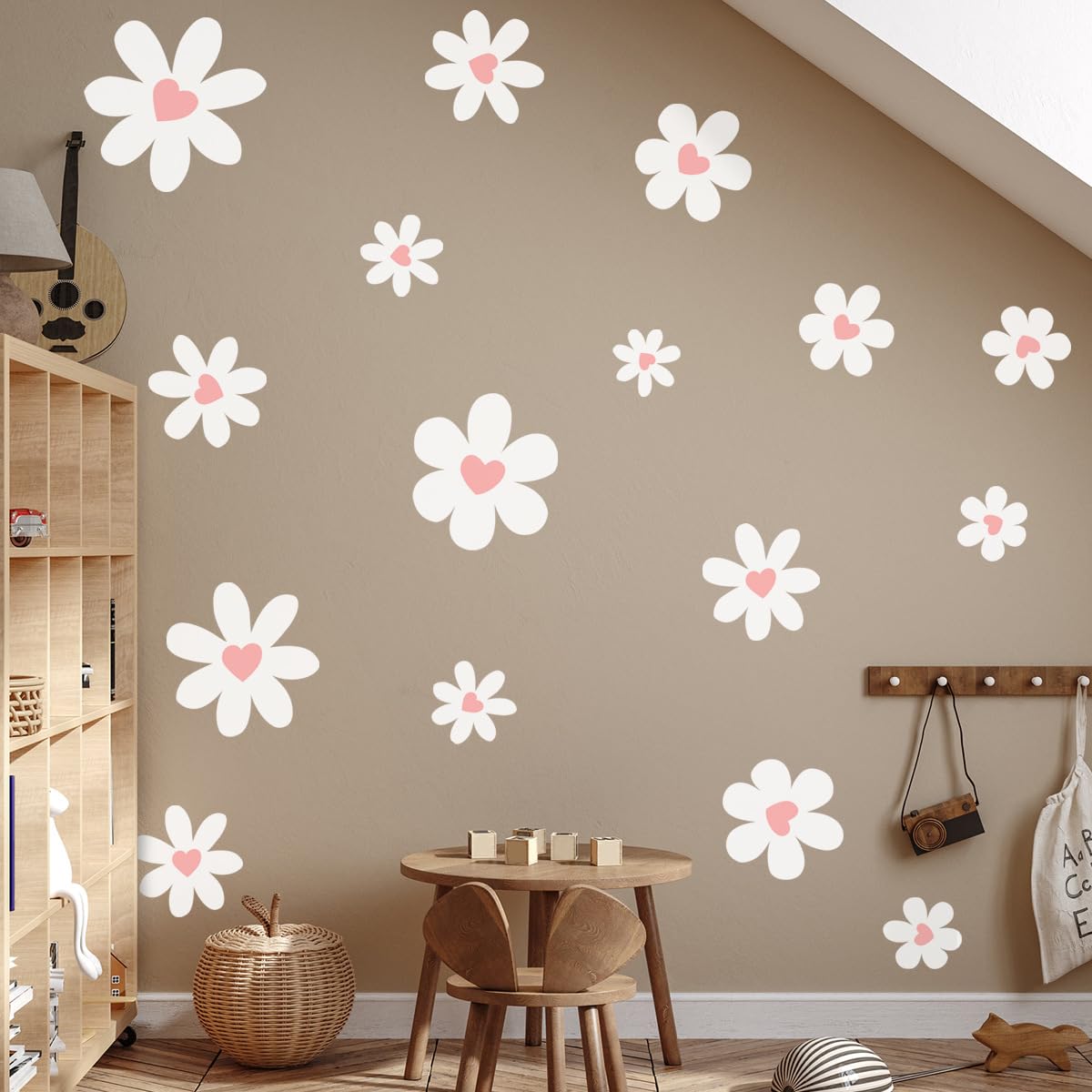 Tenelat Daisy Wall Decals brighten bedrooms and playrooms with delicate charm.