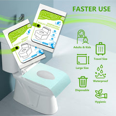 TenFans disposable covers unfolded on a toilet seat showing fast setup.