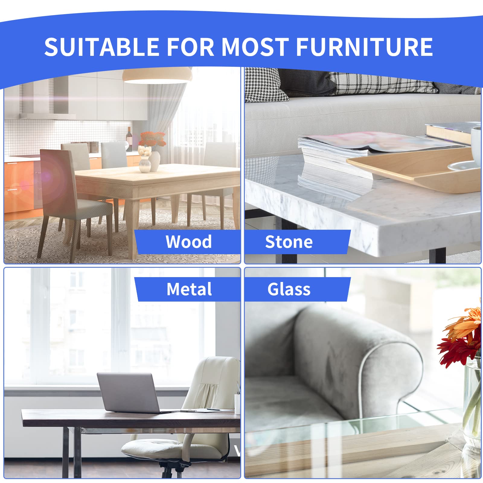TenLaitech clear corner protectors shown on furniture in real-life setup