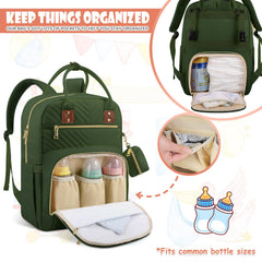 Tenot diaper backpack with stroller straps for hands-free outings.