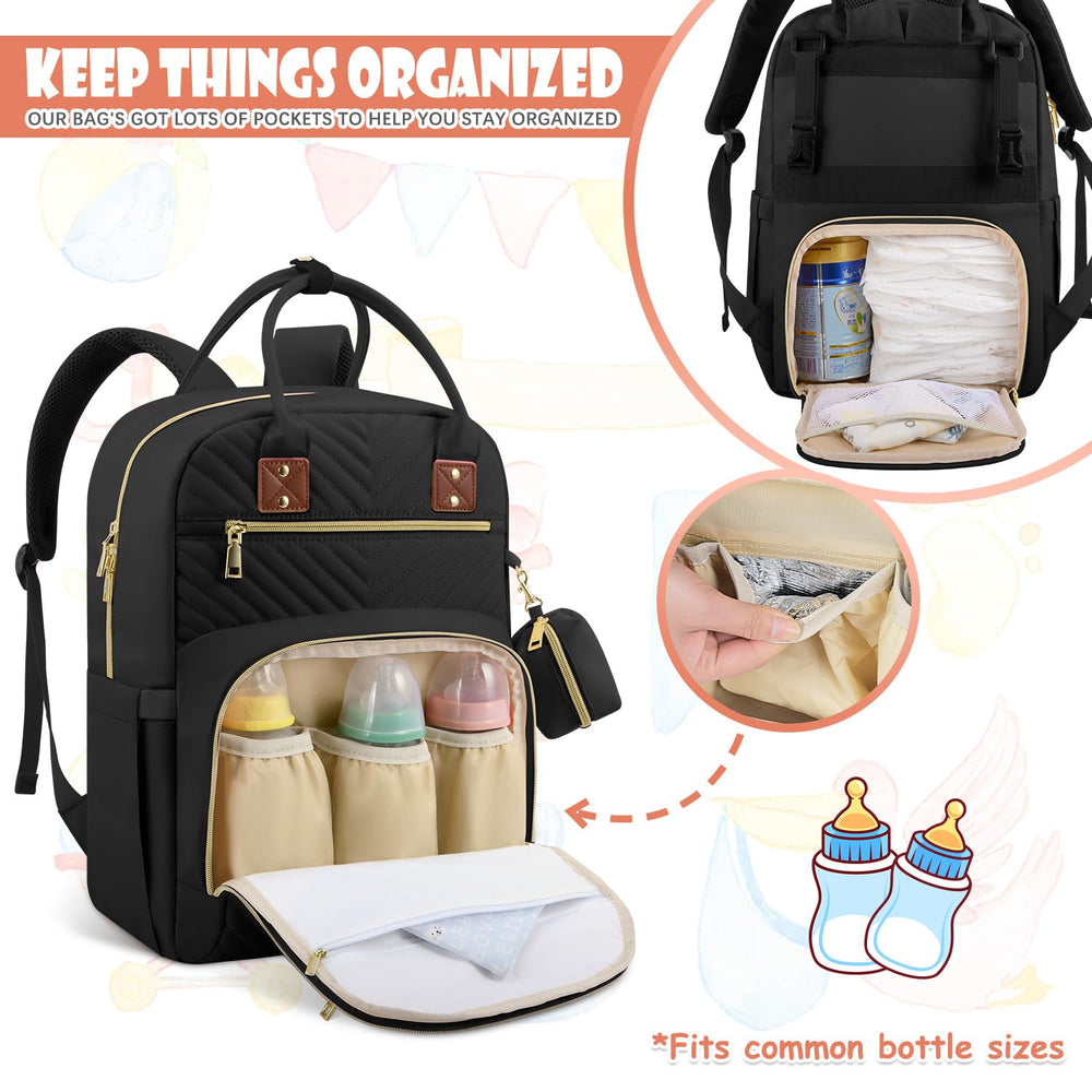 Tenot diaper bag back-opening design for easy reach