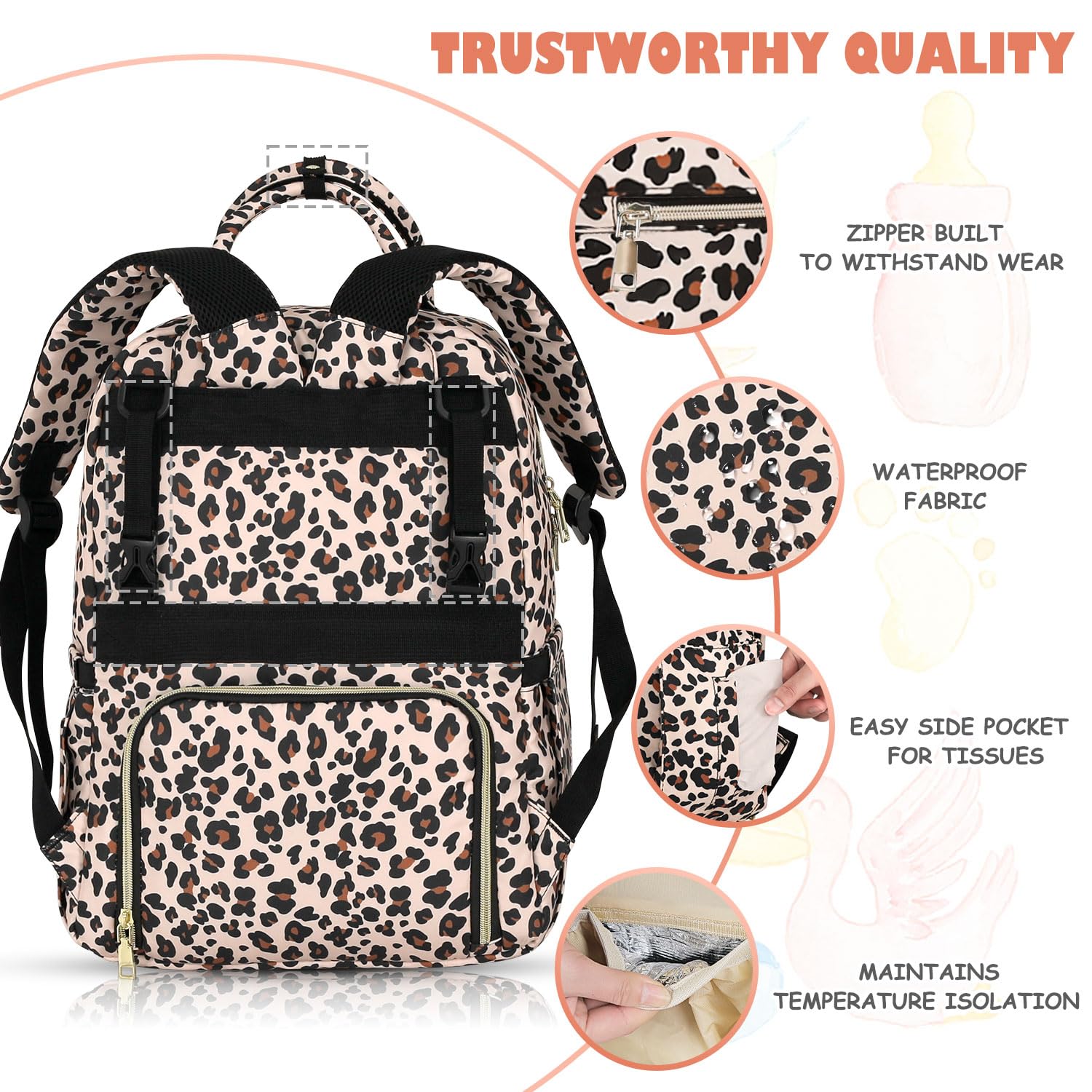 Tenot back-opening design allows fast access to baby items.