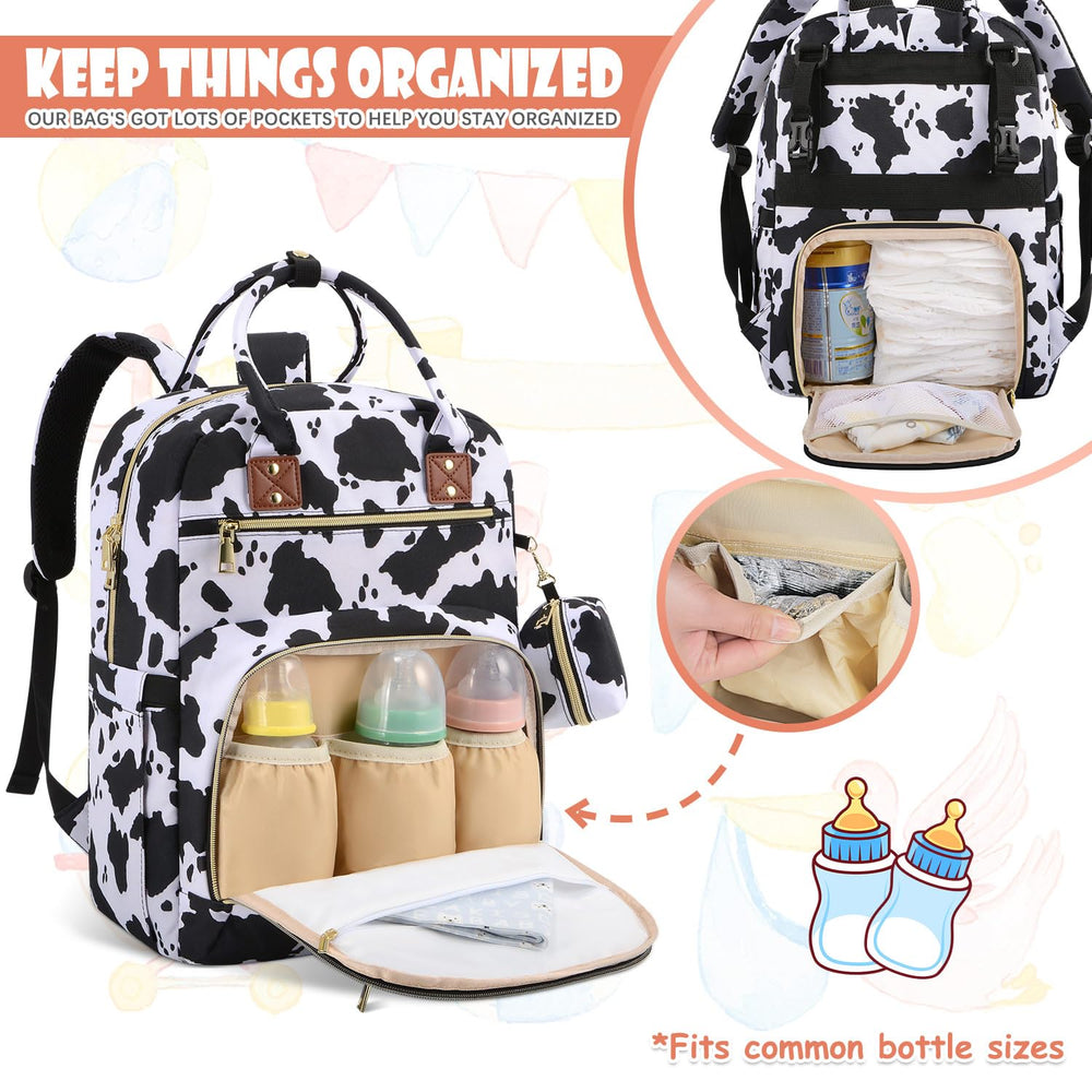 Tenot diaper bag backpack back opening design for quick access to baby essentials