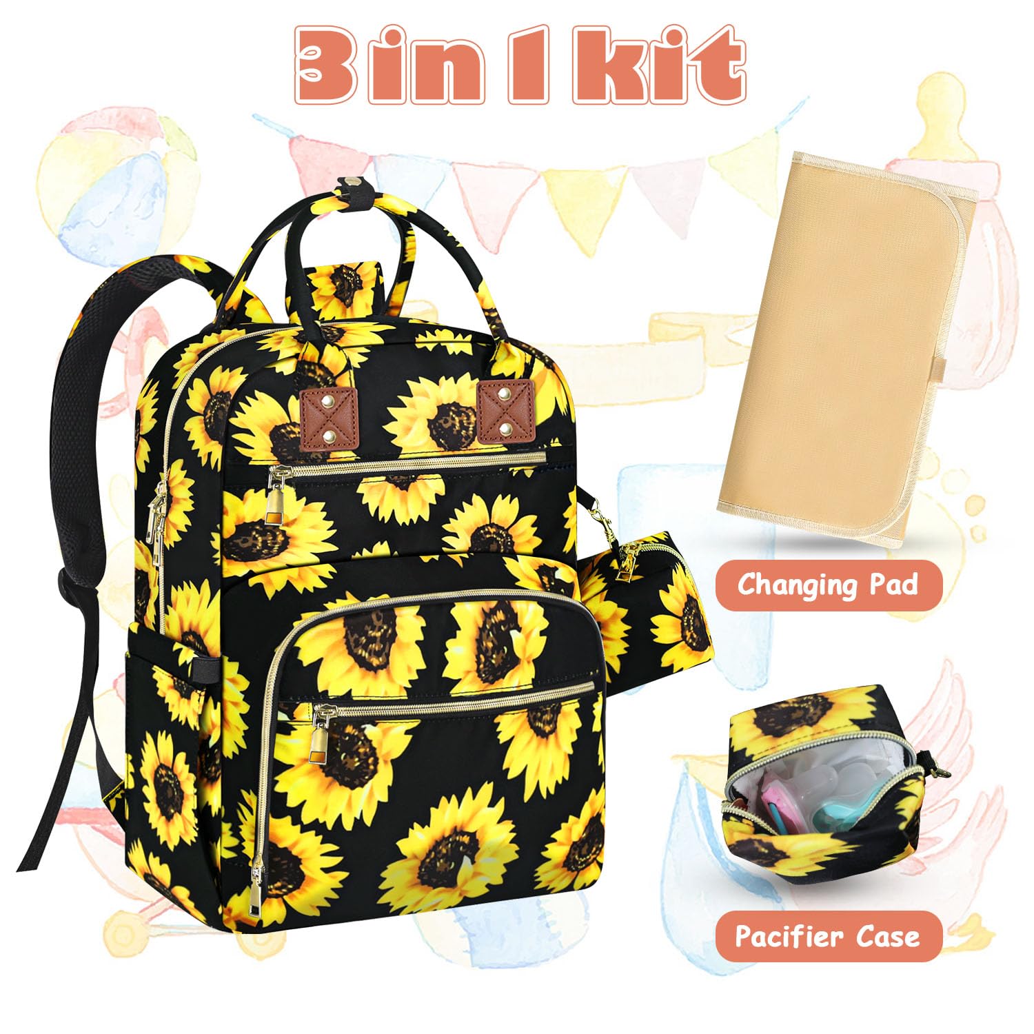 Tenot diaper bag backpack foldable changing pad, ready for clean, comfortable diaper changes.