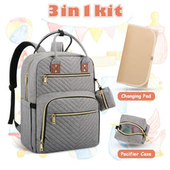 Tenot diaper bag backpack with detachable pacifier case for quick access.