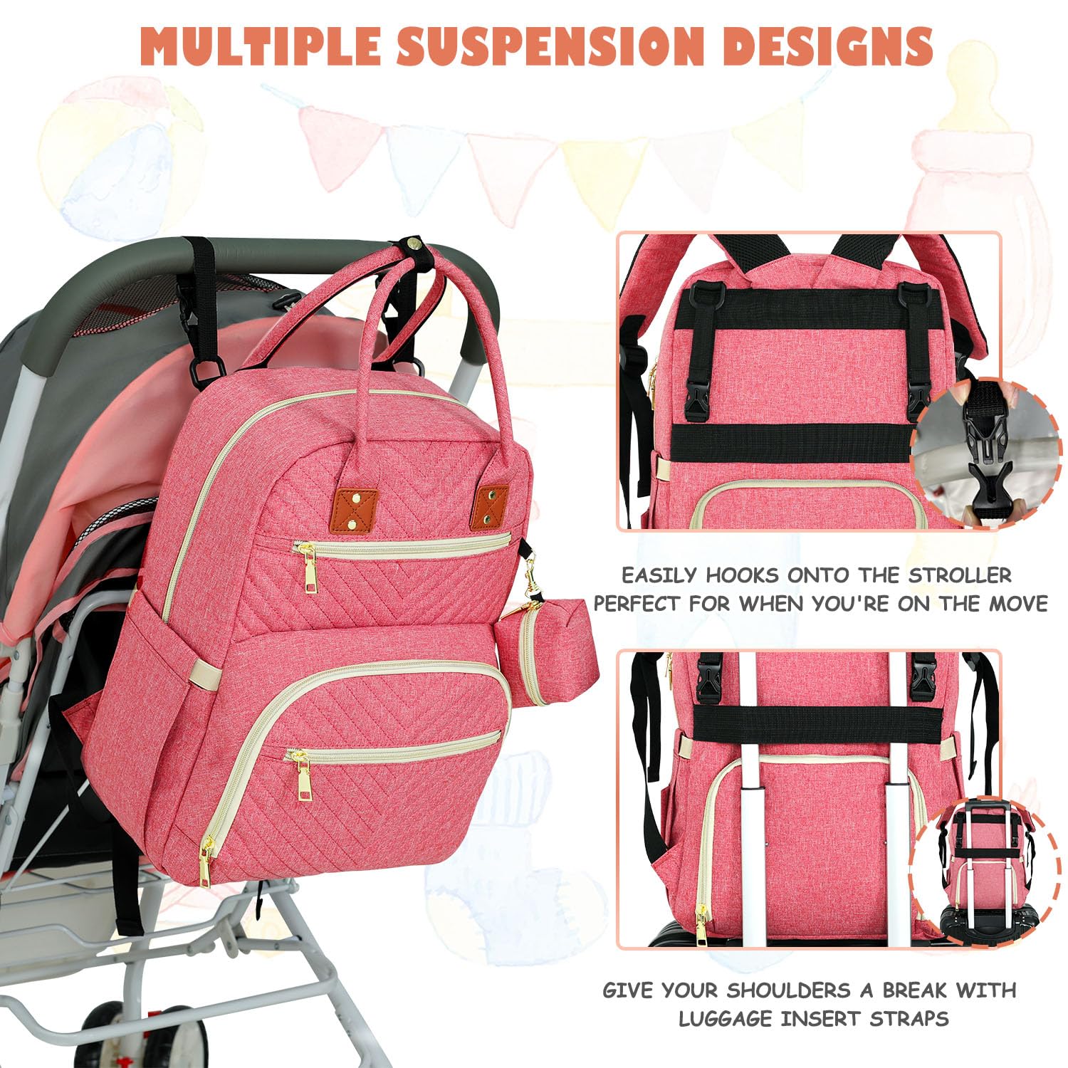 Tenot backpack with padded shoulder straps for comfortable all-day wear.
