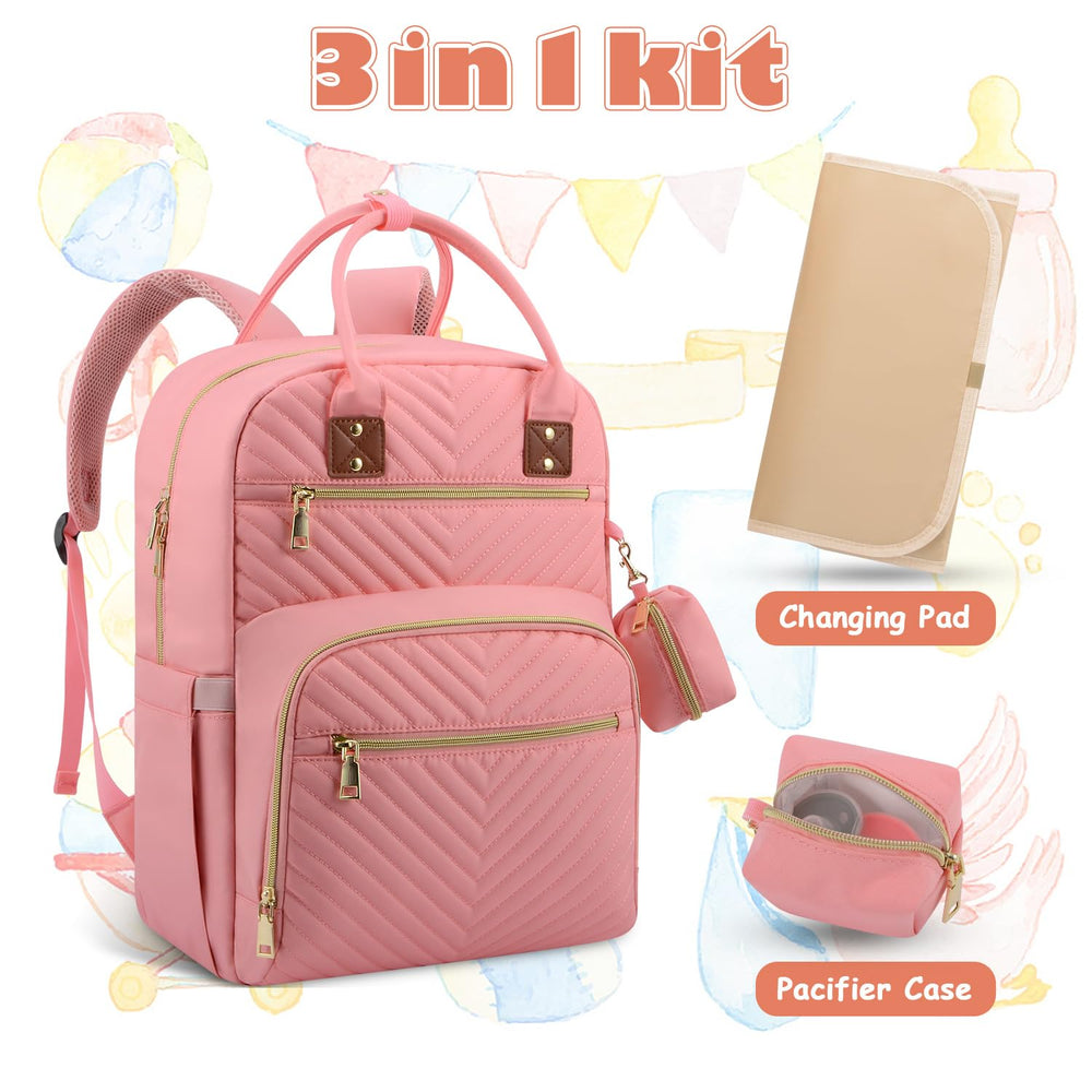 Tenot baby diaper bag backpack stroller straps for hands-free outings.