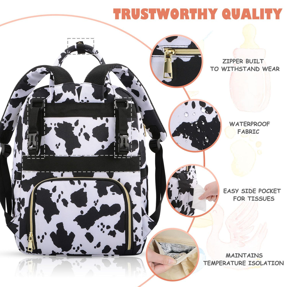 Tenot diaper bag backpack tear resistant fabric and reinforced straps for long lasting use
