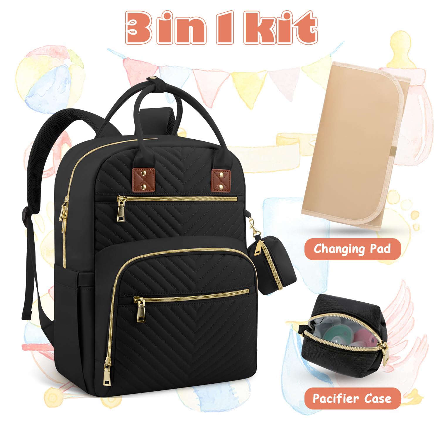 Tenot bag includes detachable pacifier case for quick access