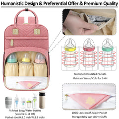 Tenot diaper bag interior with 10 pockets for organized storage of diapers, wipes, and bottles.