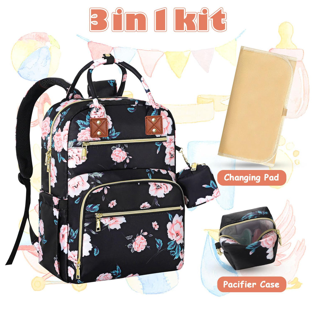 Tenot diaper backpack with detachable pacifier case for organized small items