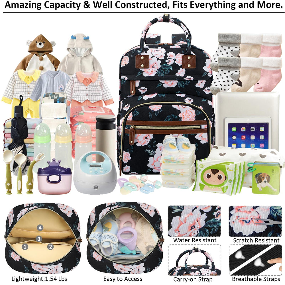 Tenot diaper bag with 10 pockets helps stay organized on outings