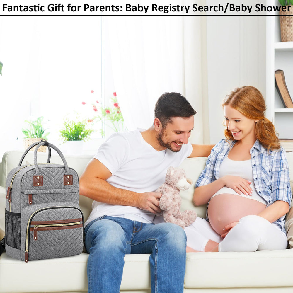 Convertible Tenot diaper bag works as a backpack, tote, or organizer.