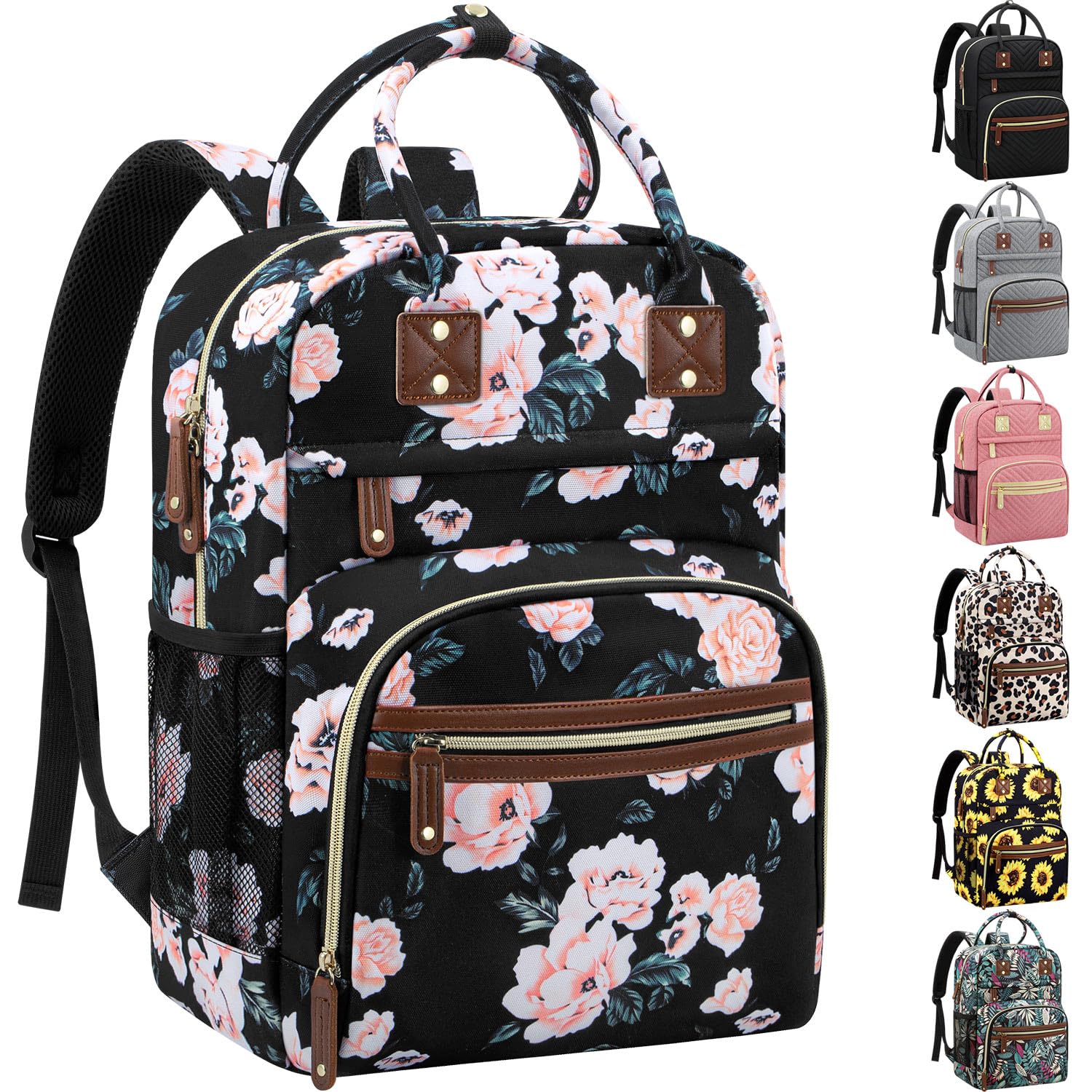 Tenot diaper bag backpack with floral pattern, stylish and practical for daily use