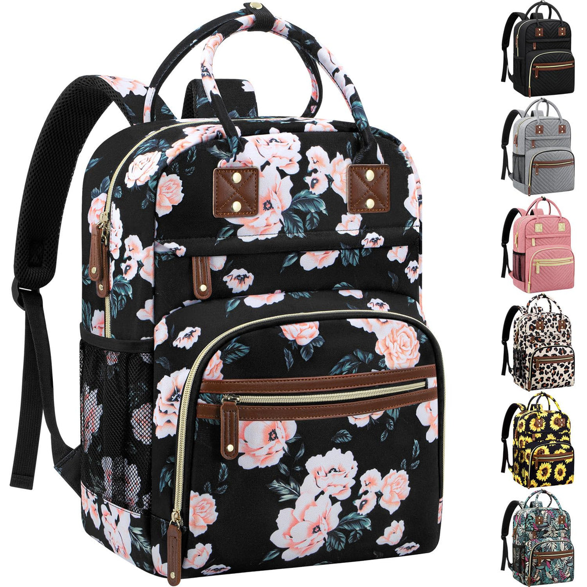 Tenot diaper bag backpack with floral pattern, stylish and practical for daily use