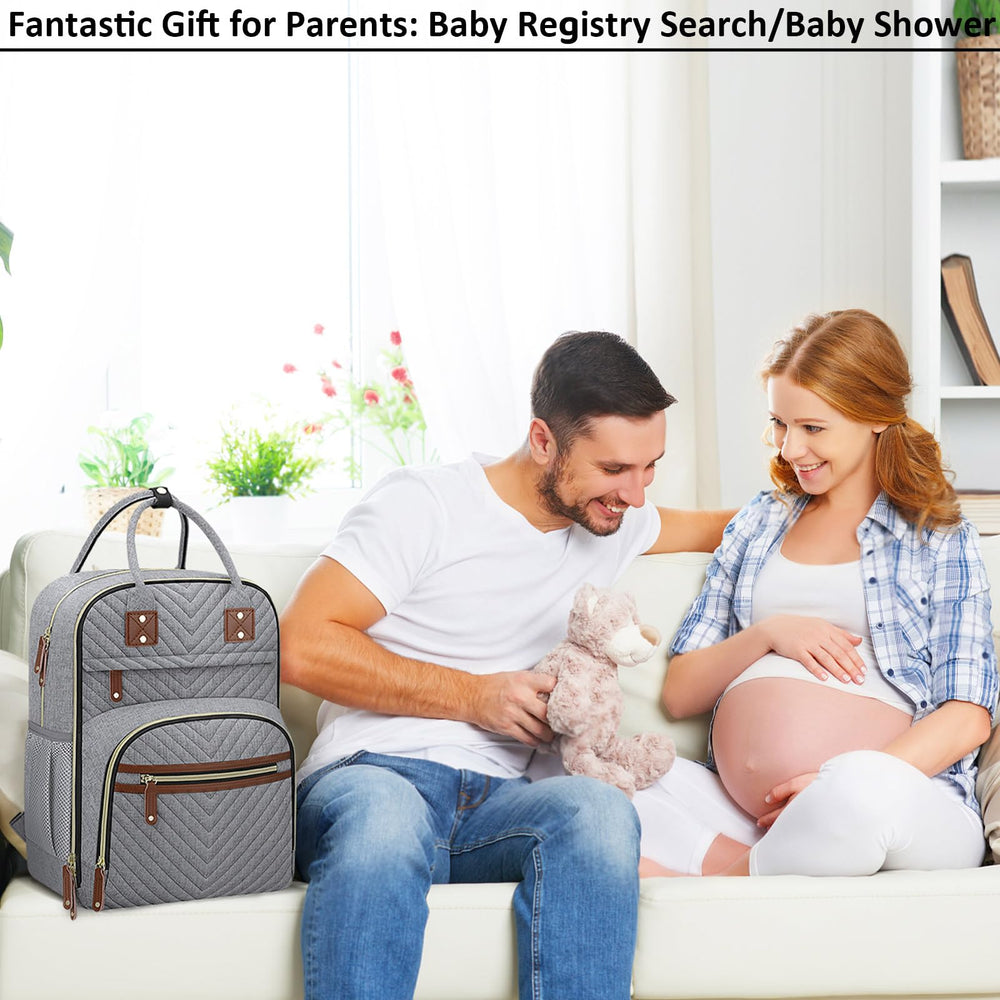 Tenot grey diaper bag backpack made of tear-resistant fabric for durability
