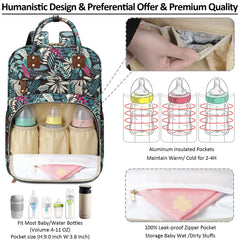 Tenot large-capacity diaper bag showing generous compartments for organizing baby essentials