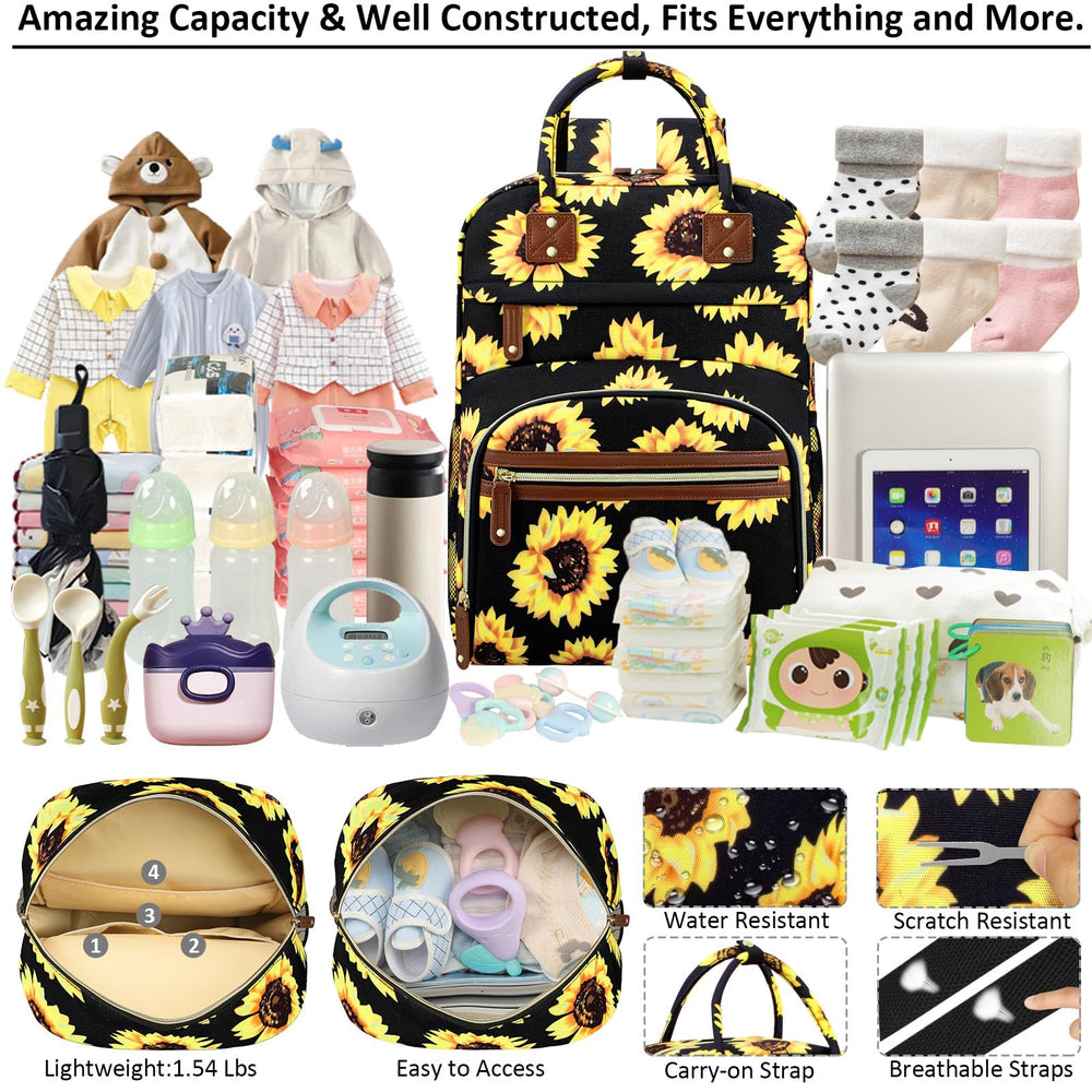 Tenot diaper bag backpack featuring roomy compartments for diapers and clothes