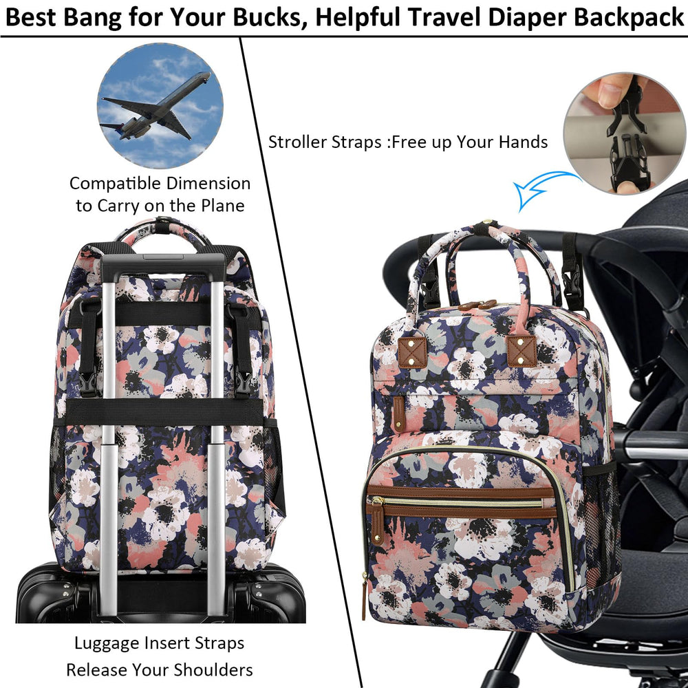 Detachable stroller straps on Tenot diaper bag for easy travel