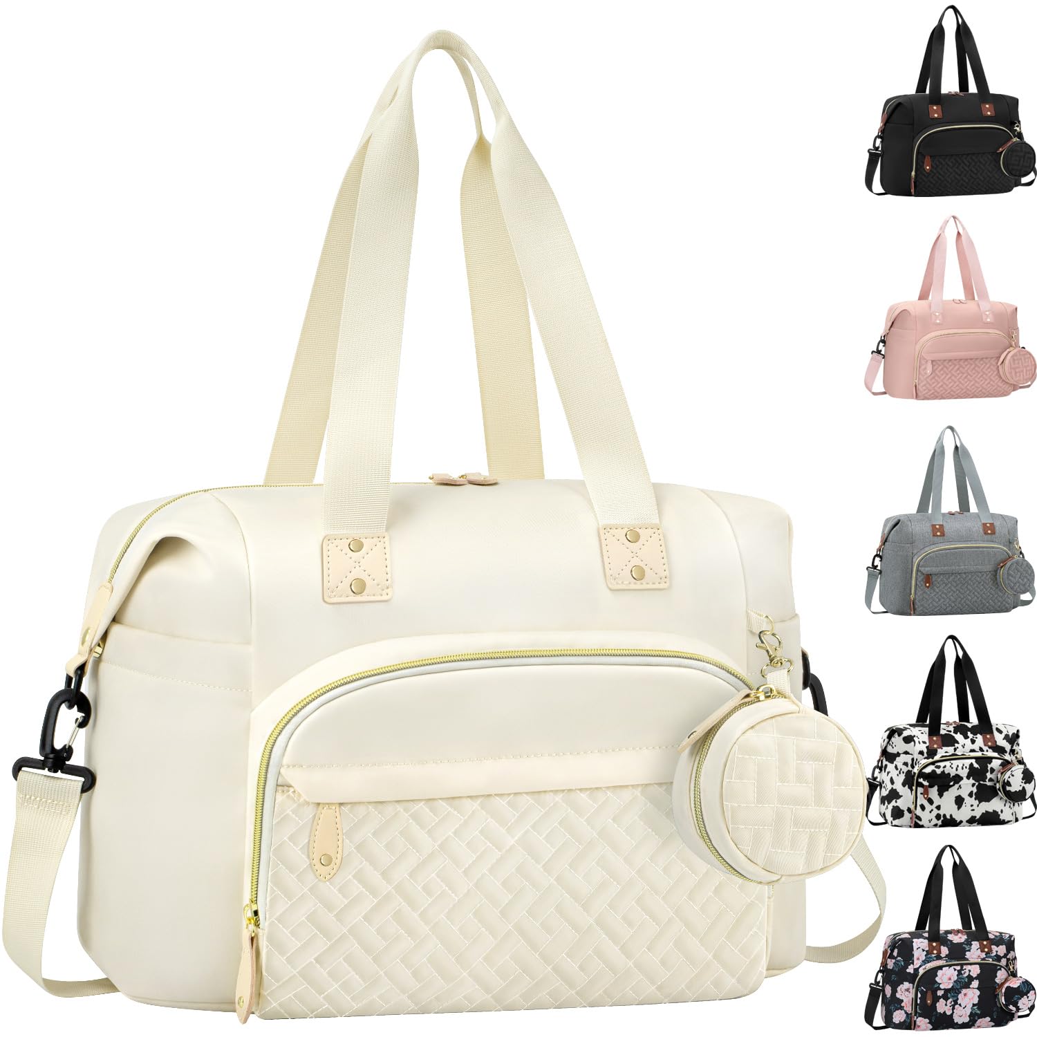 Tenot diaper bag tote front view with a spacious main compartment for organized baby essentials