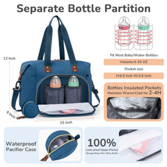 Tenot tote features a luggage sleeve for secure travel with carry-on luggage.