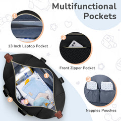 Tenot diaper bag tote interior main compartment keeps essentials organized.