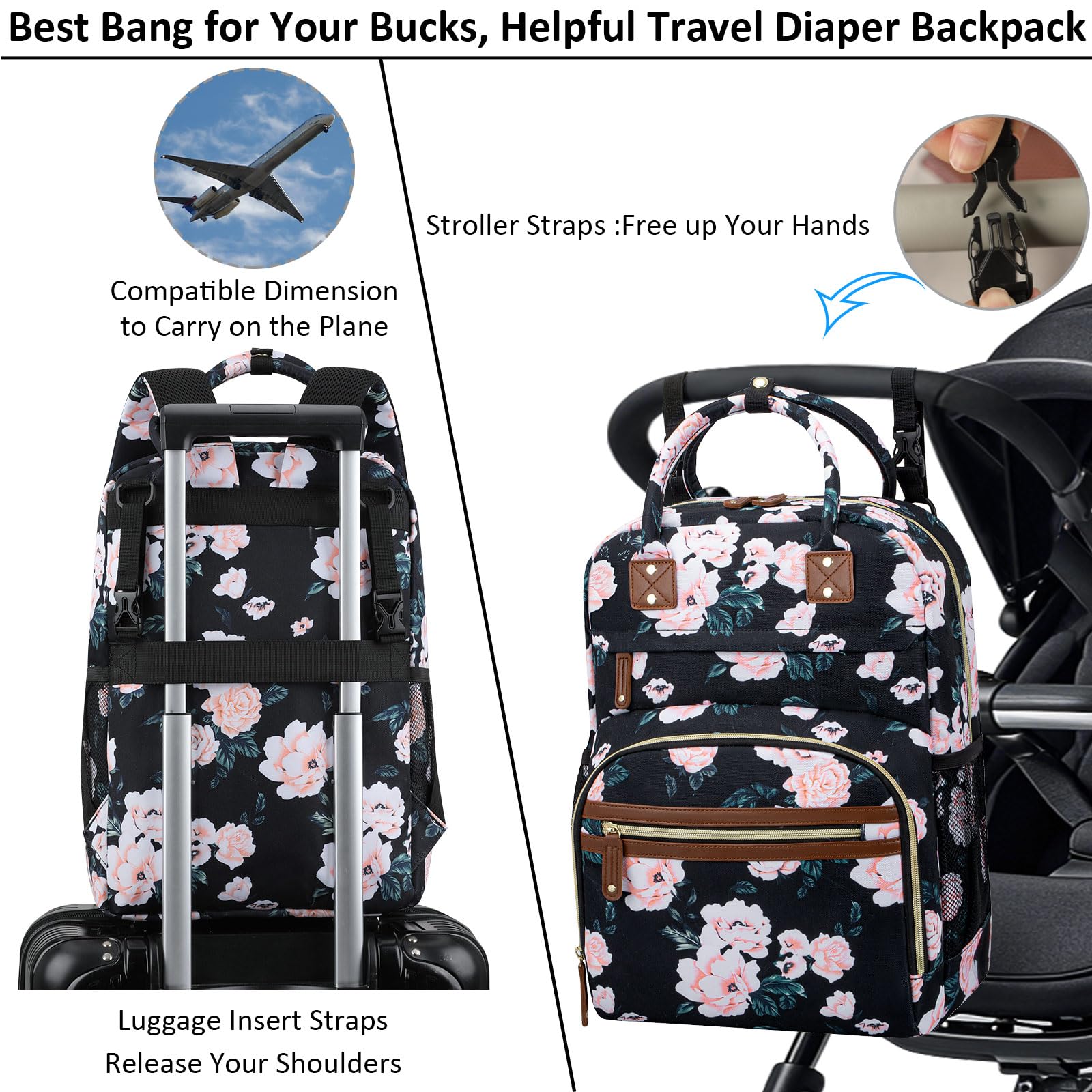 Tenot diaper bag waterproof and tear-resistant fabric protects gear during travel
