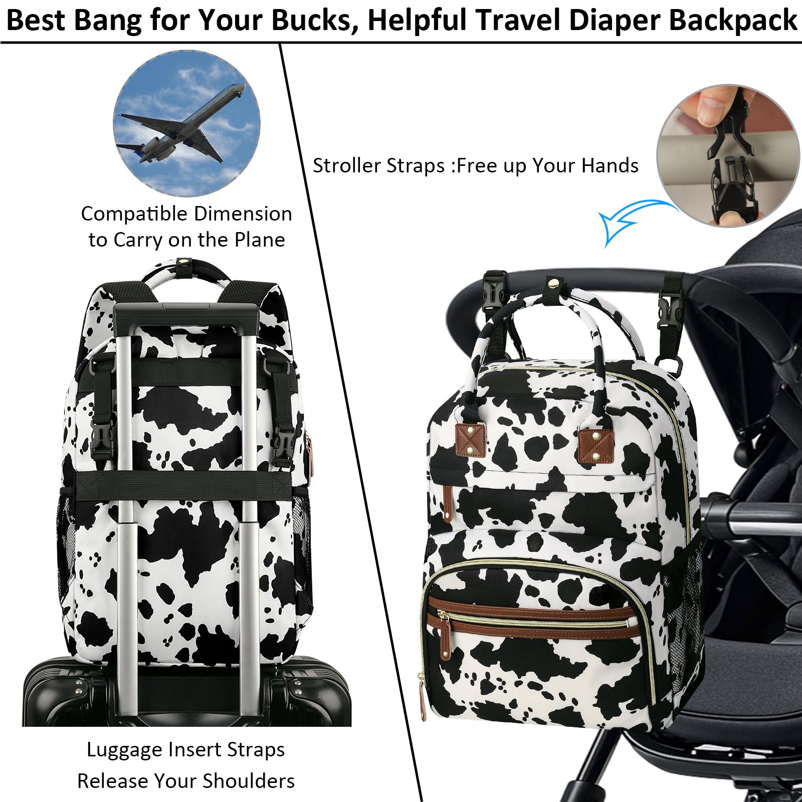 Tenot diaper bag made with waterproof fabric protecting contents.
