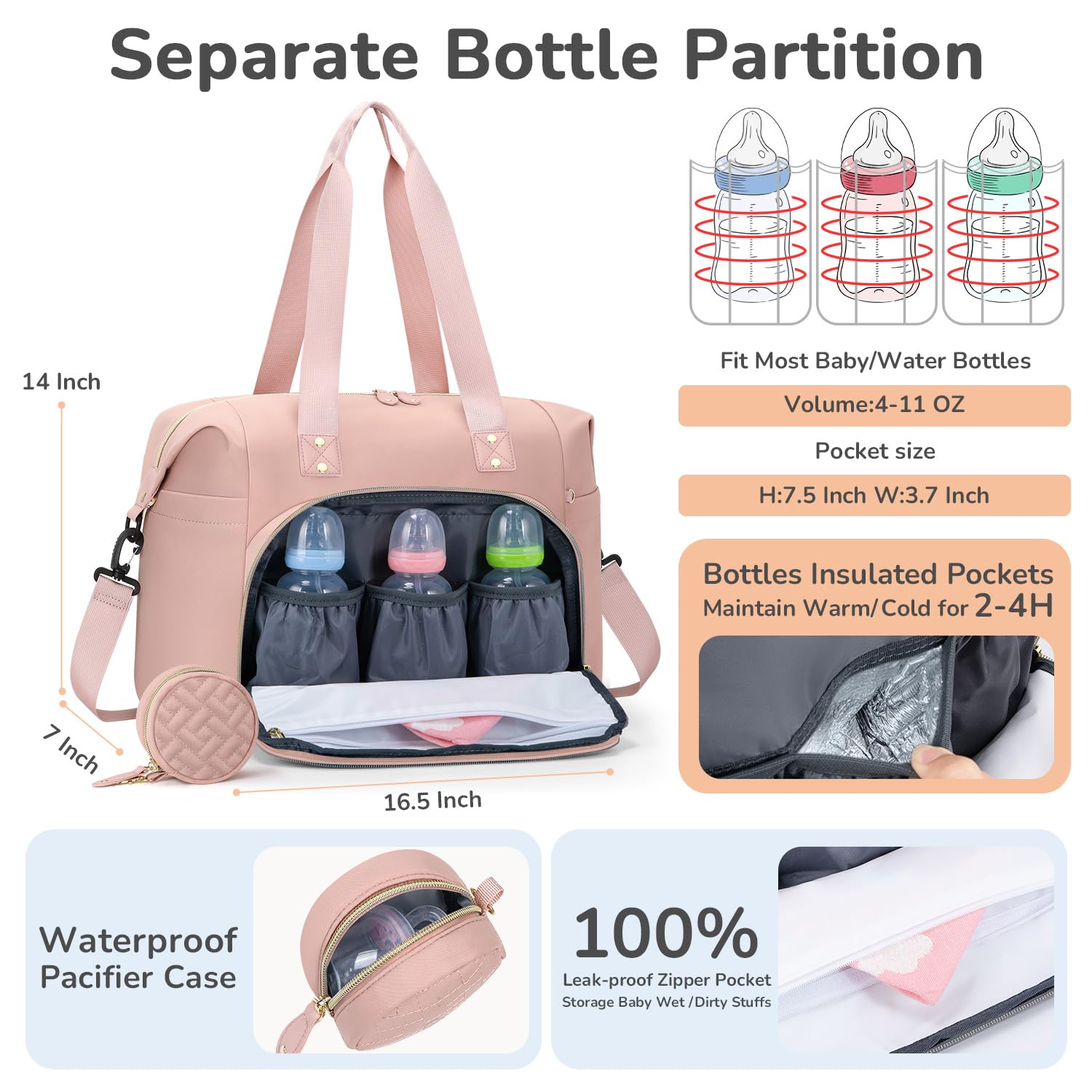 Tenot pacifier case included for on-the-go soothing items.