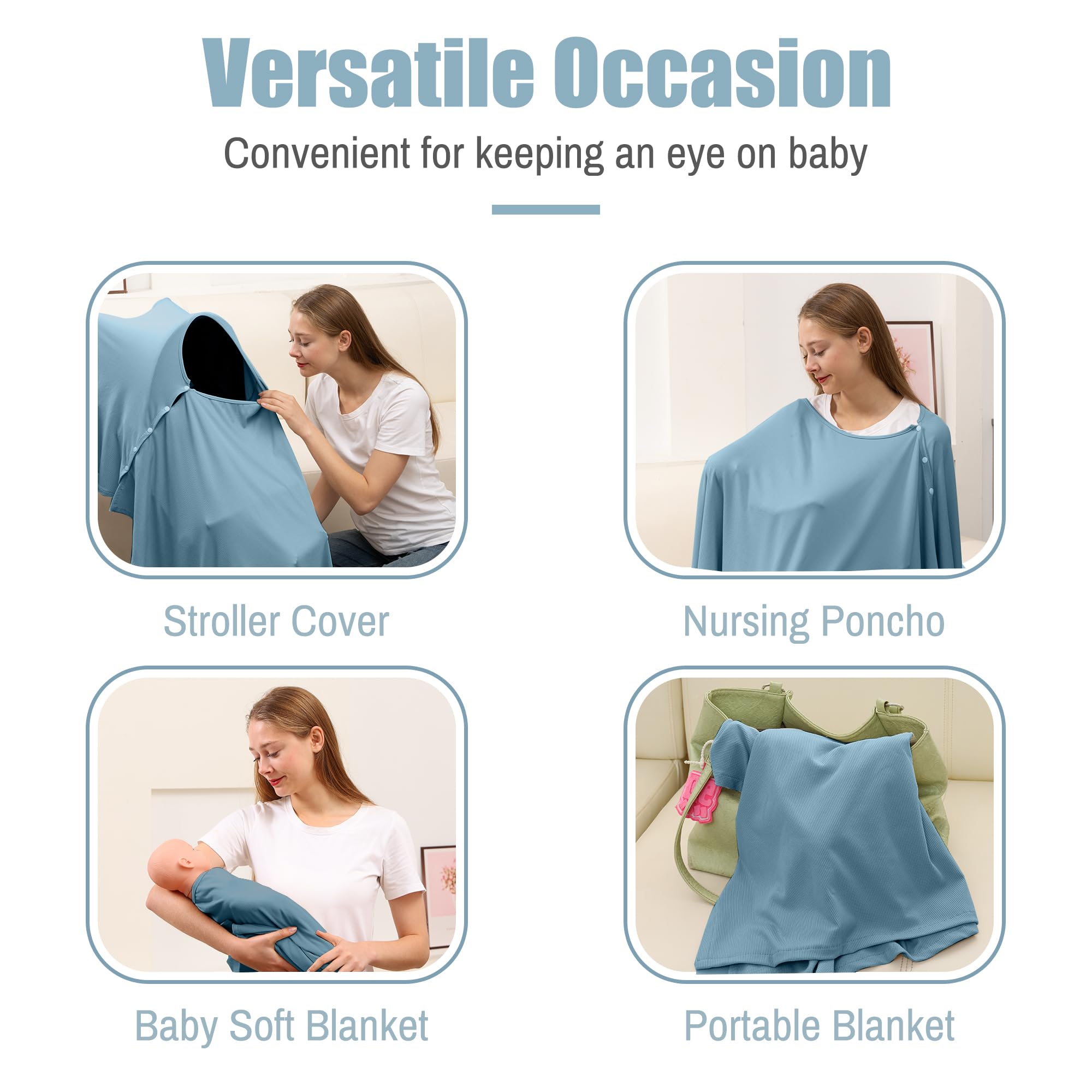 TENTIDE nursing cover folds compactly for diaper bag storage.