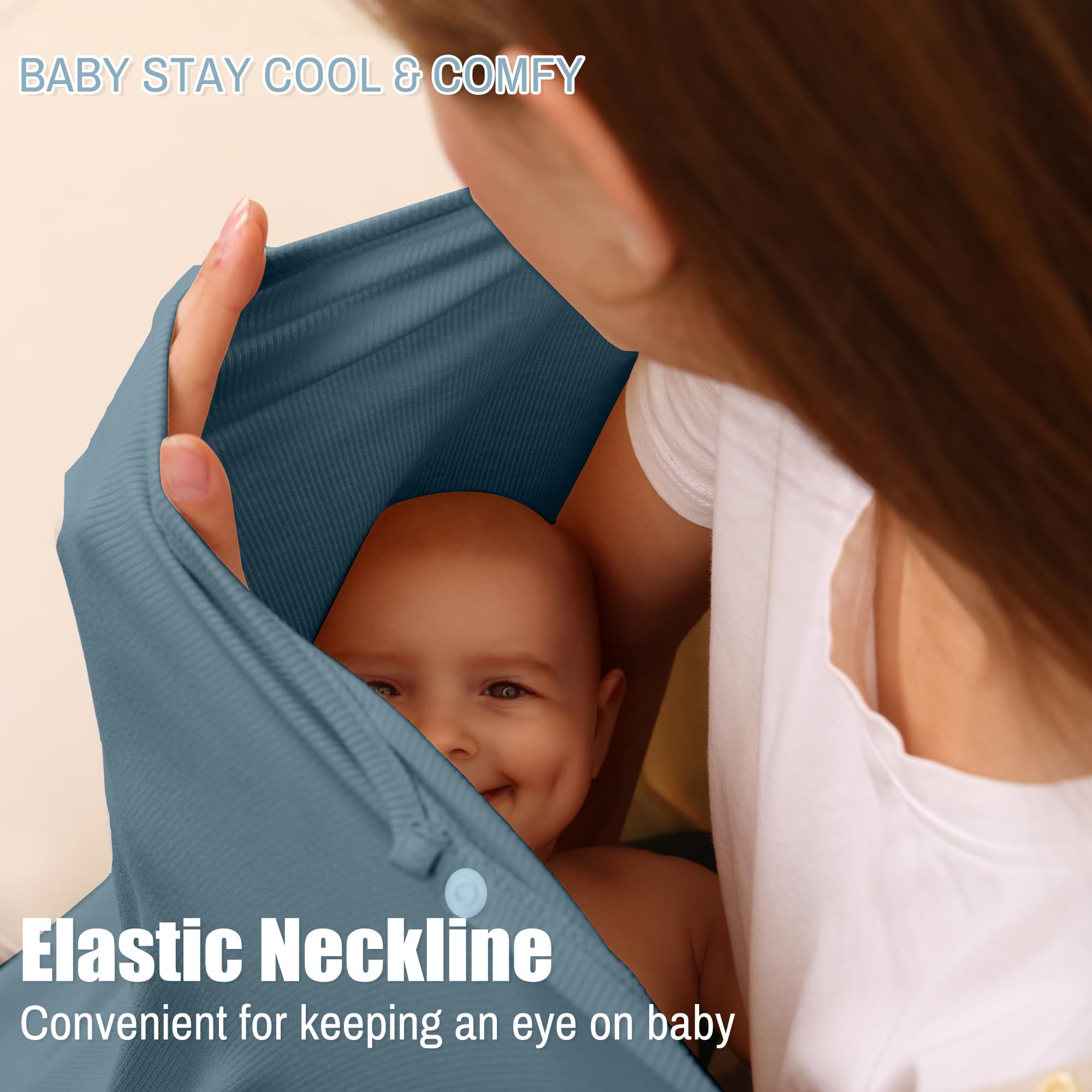 TENTIDE nursing cover with wide coverage for mom and baby during feeding.